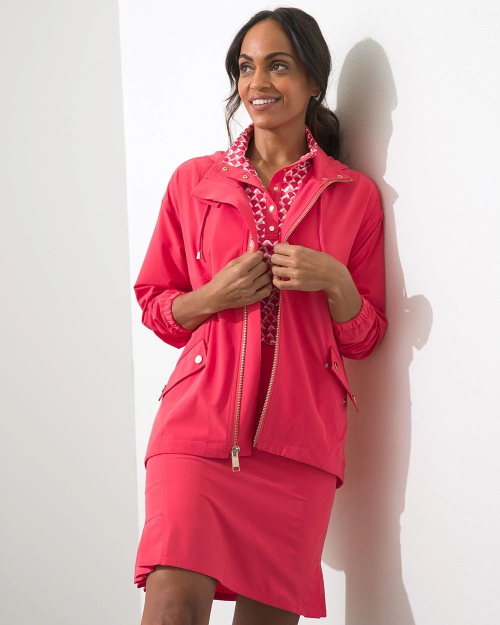 Zenergy® High-Low UPF Hooded Jacket | Chico's
